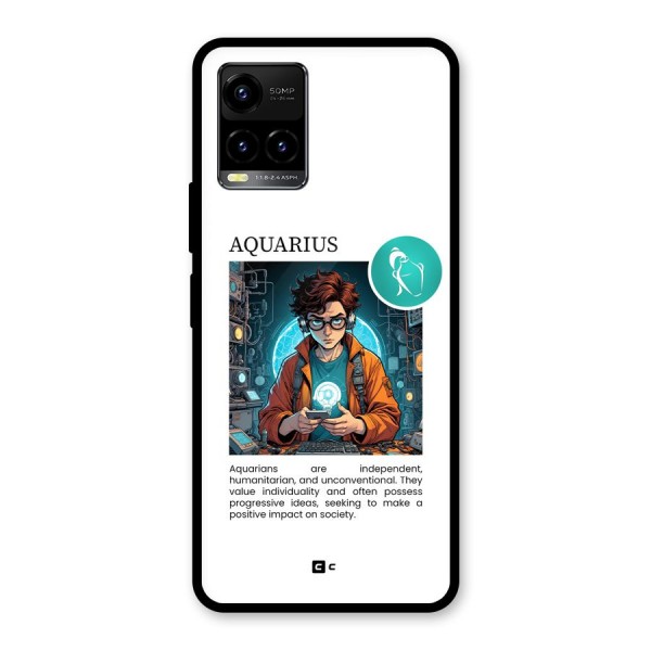 Admire Aquarius Glass Back Case for Vivo Y21G