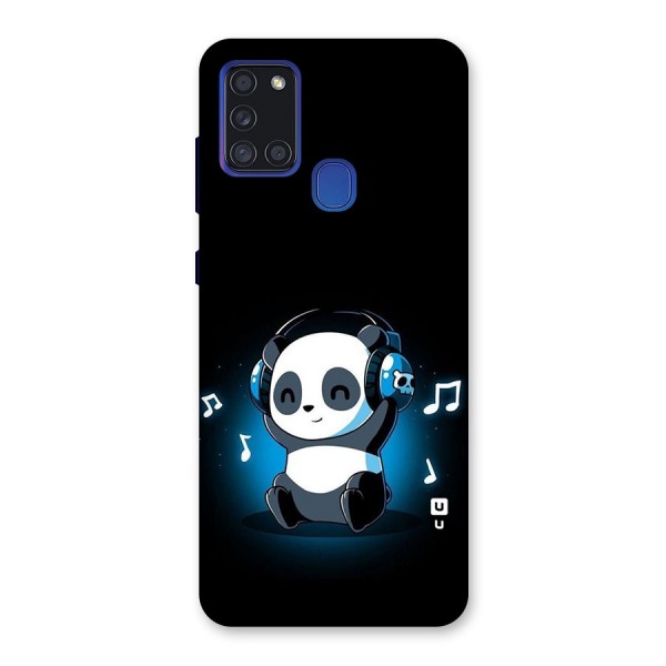 Adorable Panda Enjoying Music Back Case for Galaxy A21s