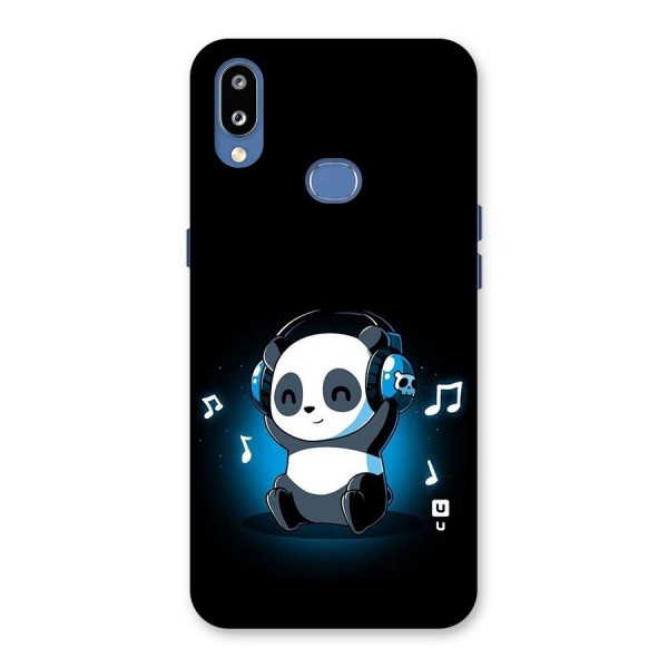 Adorable Panda Enjoying Music Back Case for Galaxy M01s