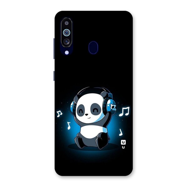 Adorable Panda Enjoying Music Back Case for Galaxy M40