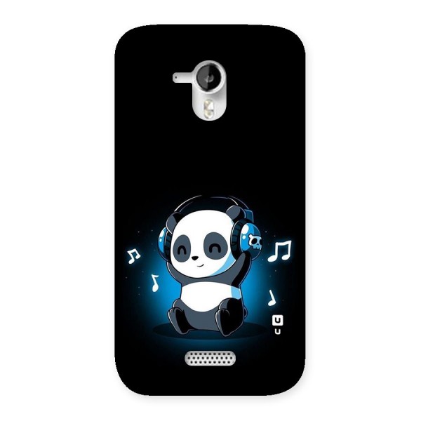 Adorable Panda Enjoying Music Back Case for Micromax Canvas HD A116