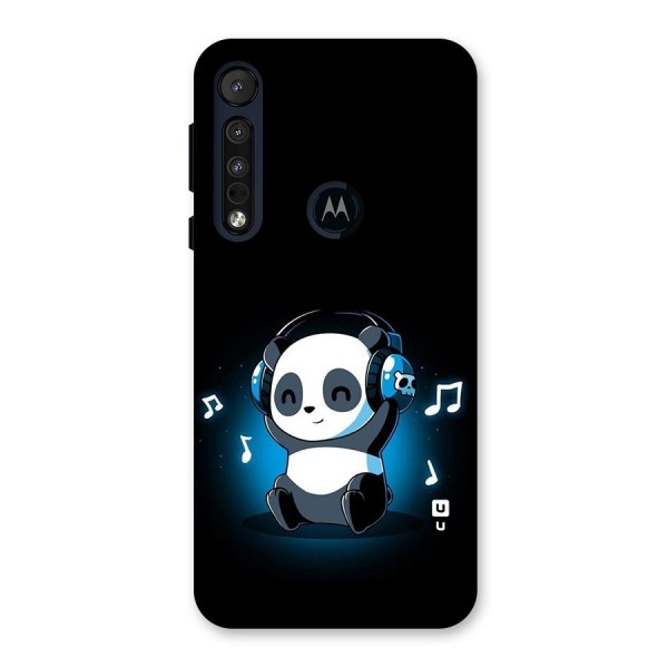Adorable Panda Enjoying Music Back Case for Motorola One Macro