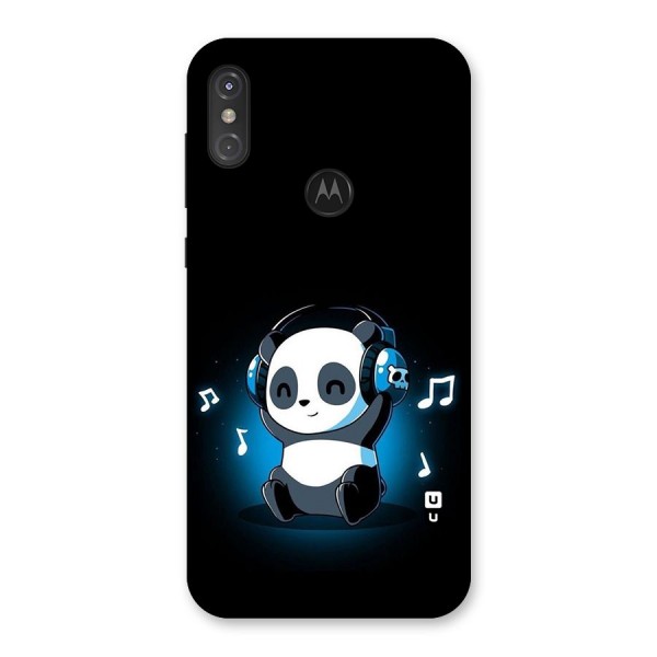 Adorable Panda Enjoying Music Back Case for Motorola One Power