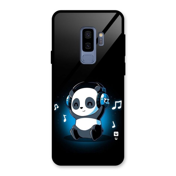 Adorable Panda Enjoying Music Glass Back Case for Galaxy S9 Plus