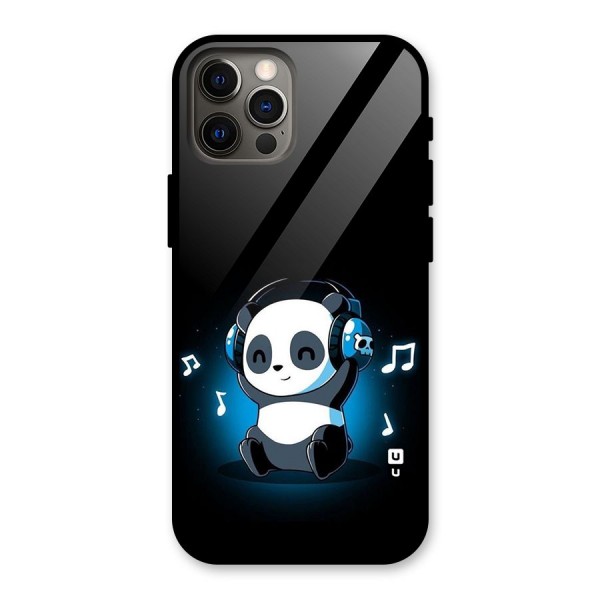 Adorable Panda Enjoying Music Glass Back Case for iPhone 12 Pro