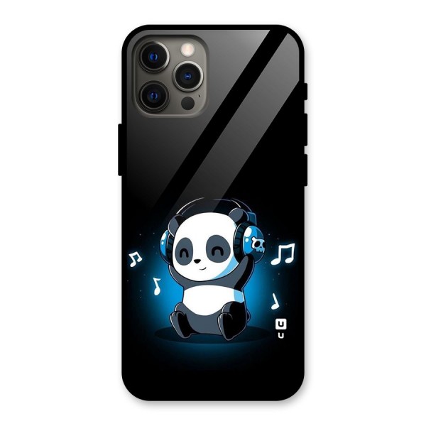 Adorable Panda Enjoying Music Glass Back Case for iPhone 12 Pro Max