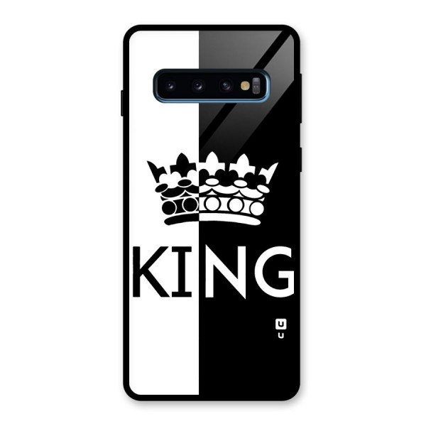 Aesthetic Crown King Glass Back Case for Galaxy S10