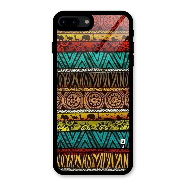 African Design Pattern Glass Back Case for iPhone 8 Plus