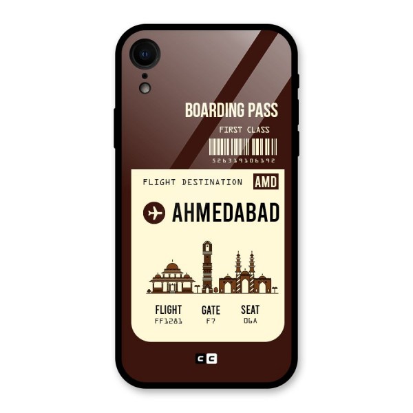 Ahmedabad Boarding Pass Glass Back Case for iPhone XR