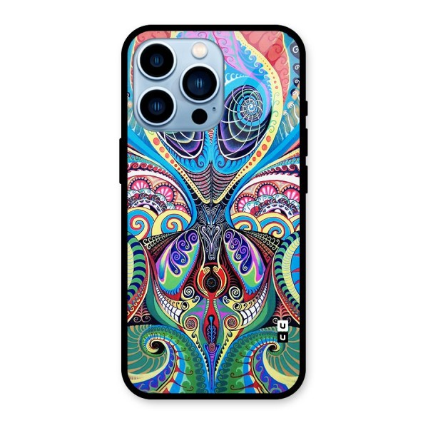 Alien Psychedelic Art Glass Back Case for iPhone 13 Pro
