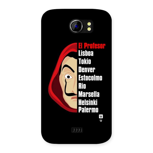 All Members Money Heist Back Case for Micromax Canvas 2 A110
