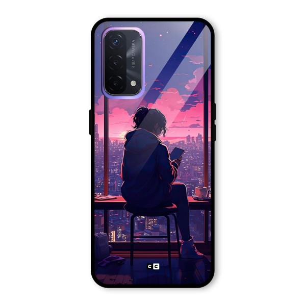 Alone Anime Glass Back Case for Oppo A74 5G
