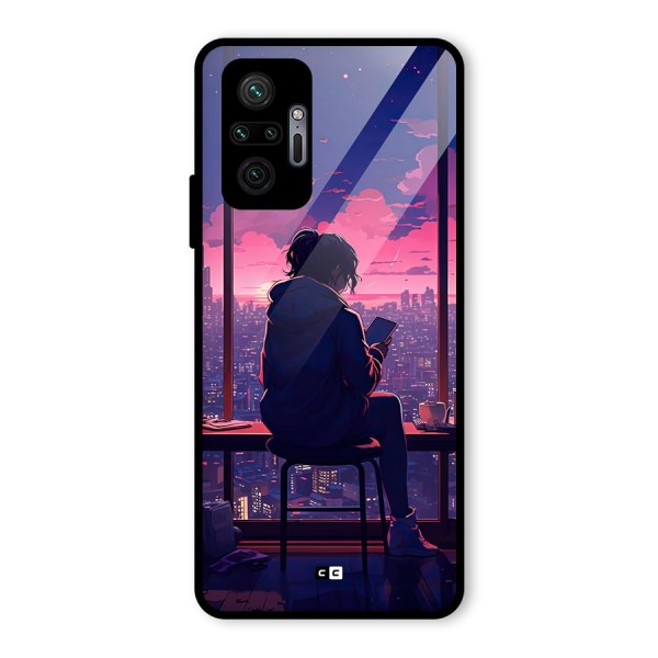 Alone Anime Glass Back Case for Redmi Note 10 Pro Max