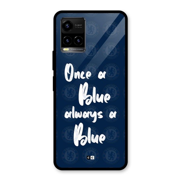 Always A Blue Glass Back Case for Vivo Y33s