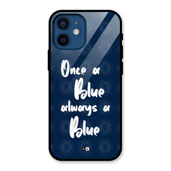 Always A Blue Glass Back Case for iPhone 12 Mini