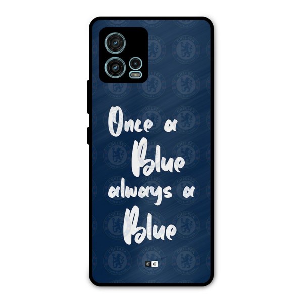 Always A Blue Metal Back Case for Moto G72