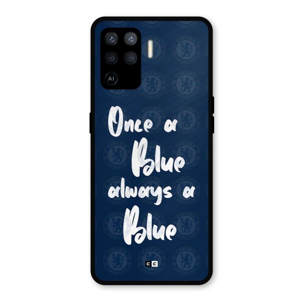 Always A Blue Metal Back Case for Oppo F19 Pro