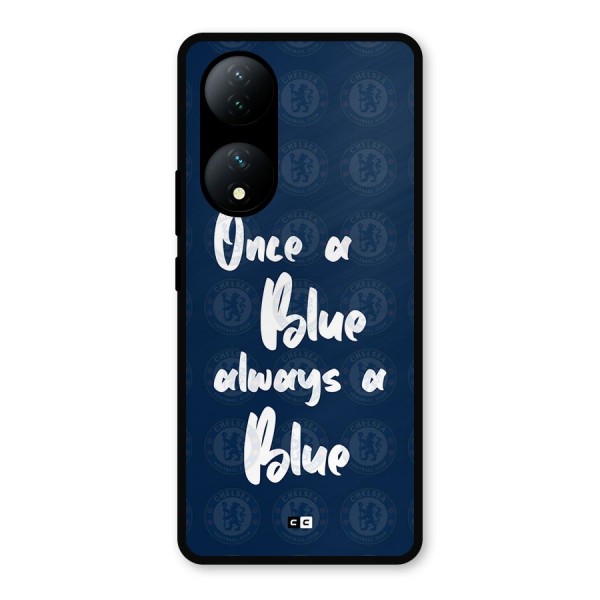 Always A Blue Metal Back Case for Vivo T2