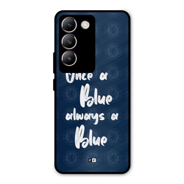 Always A Blue Metal Back Case for Vivo Y200e