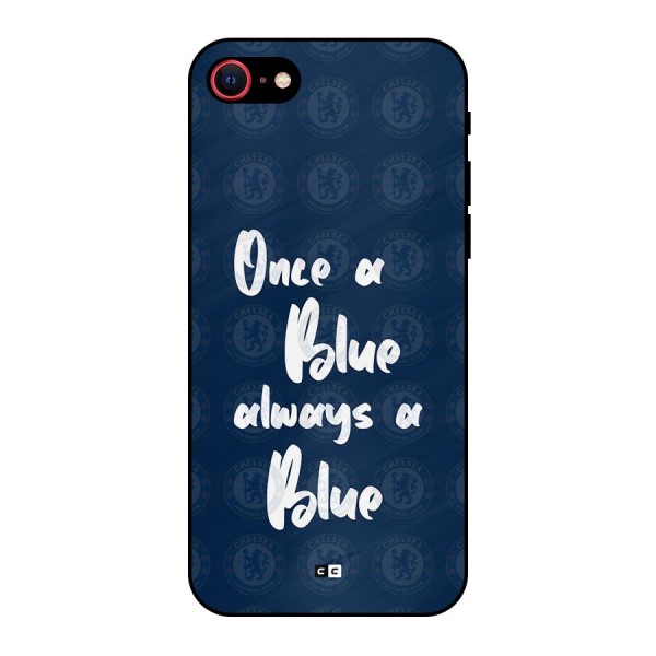 Always A Blue Metal Back Case for iPhone SE 2022