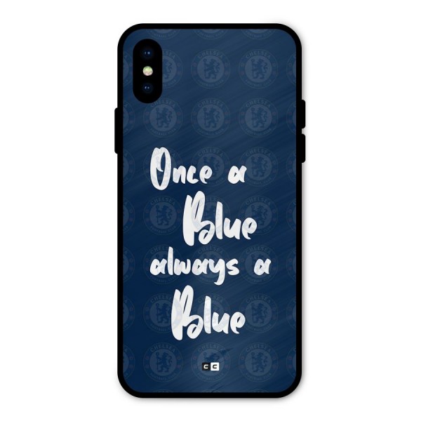 Always A Blue Metal Back Case for iPhone XS
