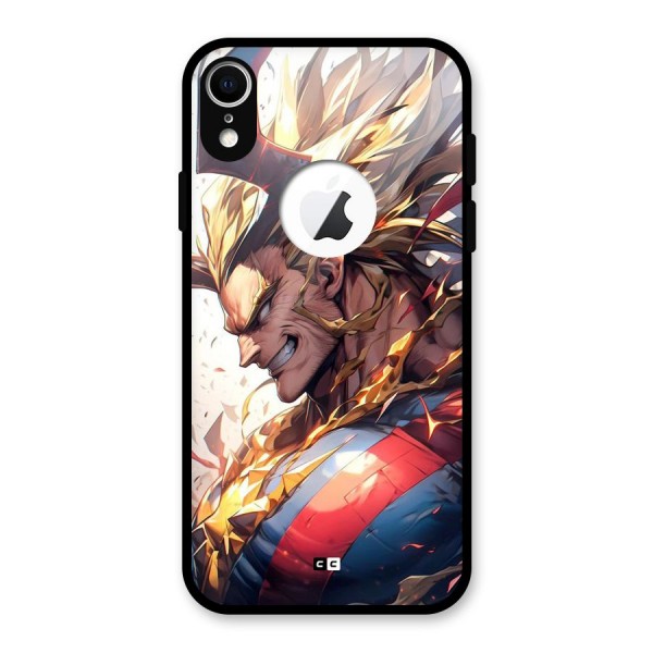 Amazing Almight Glass Back Case for iPhone XR Logo Cut