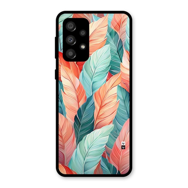 Amazing Colorful Leaves Glass Back Case for Galaxy A32