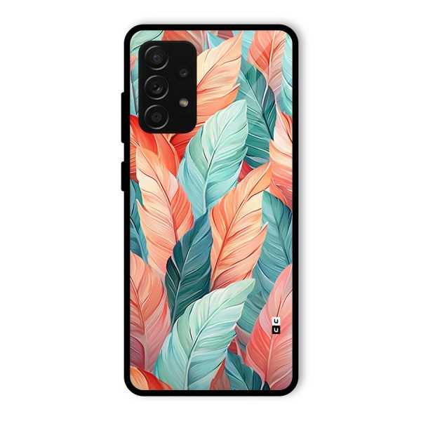 Amazing Colorful Leaves Glass Back Case for Galaxy A53 5G