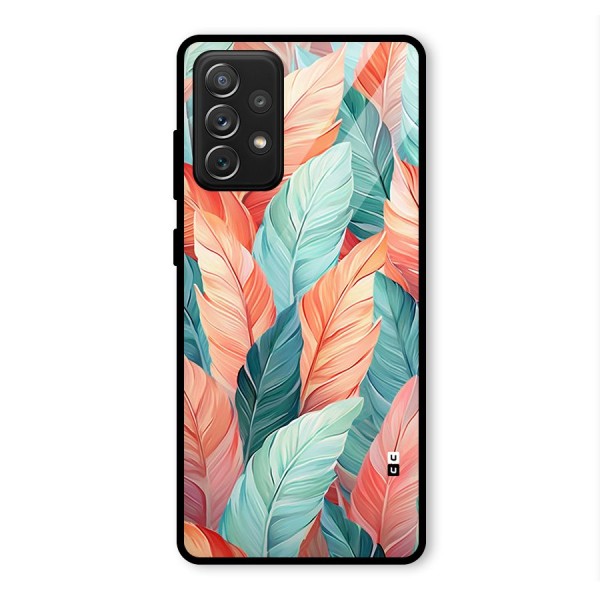 Amazing Colorful Leaves Glass Back Case for Galaxy A72