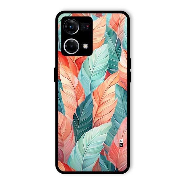 Amazing Colorful Leaves Glass Back Case for Oppo F21s Pro 4G