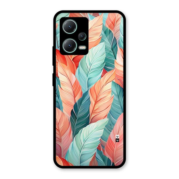 Amazing Colorful Leaves Glass Back Case for Poco X5