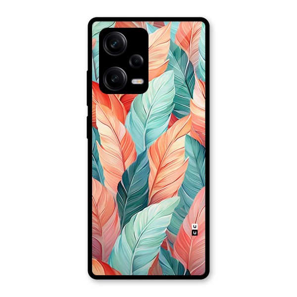 Amazing Colorful Leaves Glass Back Case for Redmi Note 12 Pro