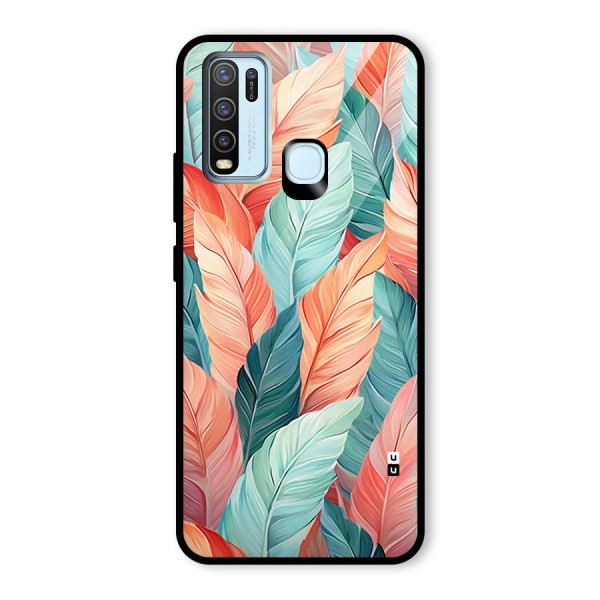 Amazing Colorful Leaves Glass Back Case for Vivo Y30
