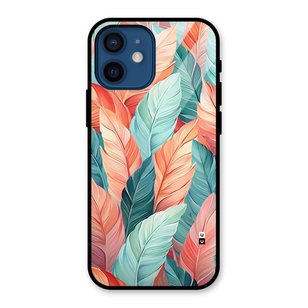 Amazing Colorful Leaves Glass Back Case for iPhone 12 Mini