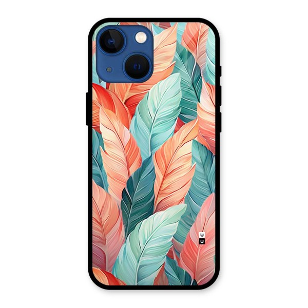 Amazing Colorful Leaves Glass Back Case for iPhone 13 Mini