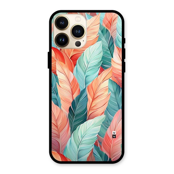 Amazing Colorful Leaves Glass Back Case for iPhone 13 Pro Max