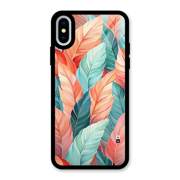 Amazing Colorful Leaves Glass Back Case for iPhone X