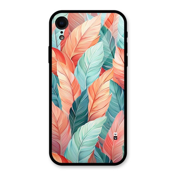 Amazing Colorful Leaves Glass Back Case for iPhone XR