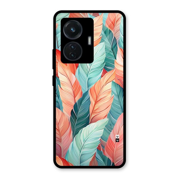 Amazing Colorful Leaves Glass Back Case for iQOO Z6 44W
