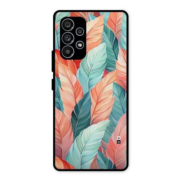Amazing Colorful Leaves Metal Back Case for Galaxy A53 5G