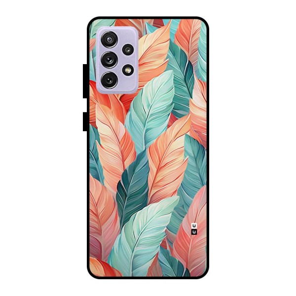 Amazing Colorful Leaves Metal Back Case for Galaxy A72