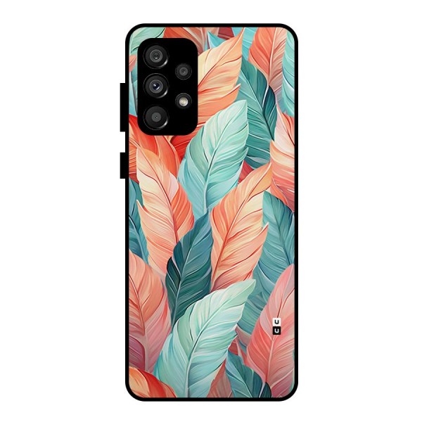 Amazing Colorful Leaves Metal Back Case for Galaxy A73 5G