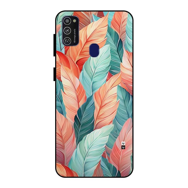 Amazing Colorful Leaves Metal Back Case for Galaxy M30s