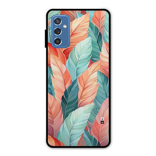 Amazing Colorful Leaves Metal Back Case for Galaxy M52 5G