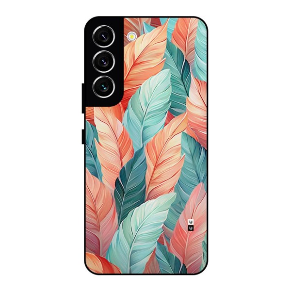Amazing Colorful Leaves Metal Back Case for Galaxy S22 5G