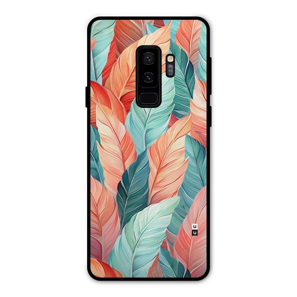 Amazing Colorful Leaves Metal Back Case for Galaxy S9 Plus