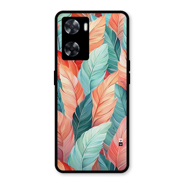 Amazing Colorful Leaves Metal Back Case for Oppo A57 2022