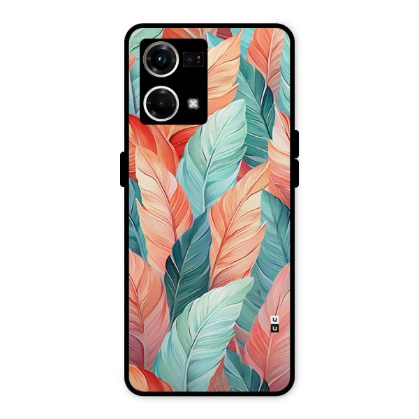 Amazing Colorful Leaves Metal Back Case for Oppo F21s Pro 4G