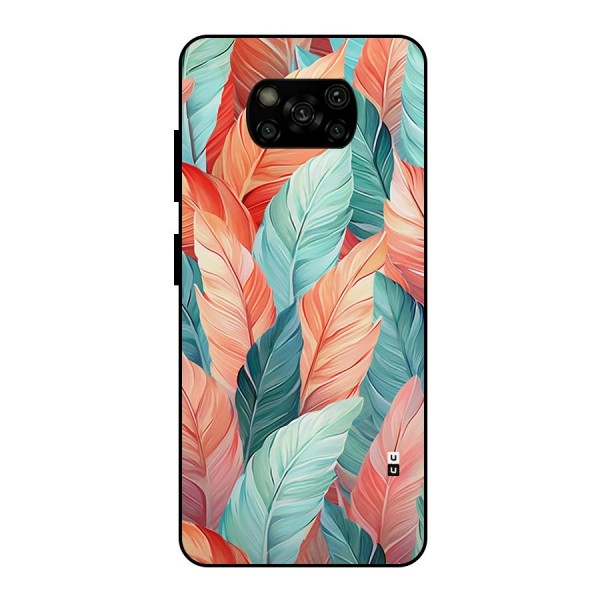 Amazing Colorful Leaves Metal Back Case for Poco X3