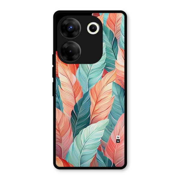 Amazing Colorful Leaves Metal Back Case for Tecno Camon 20
